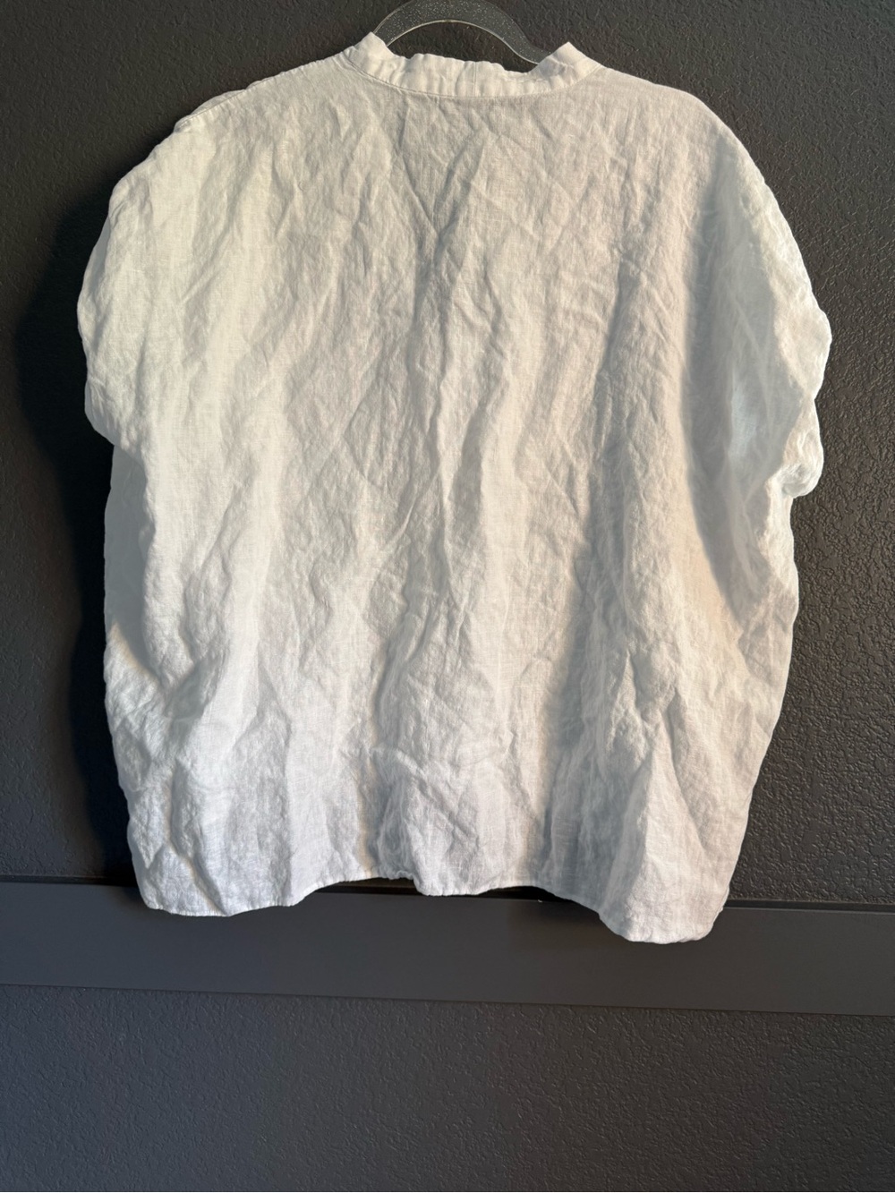AYR • White Boxy Dolman Sleeve Blouse top shirt - linen - medium - Picture 8 of 8